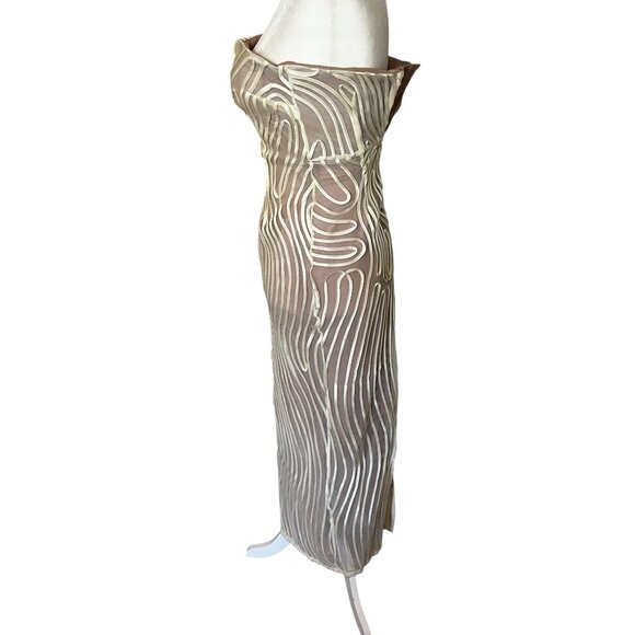Michael Costello x REVOLVE Opal Midi Dress in Ivory Beige XSmall New Womens - Picture 6 of 9
